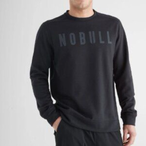 NOBULL Athletic Sweatshirt Mens Fleece Lined Long Sleeve Pullover Black Size L - Picture 10 of 10